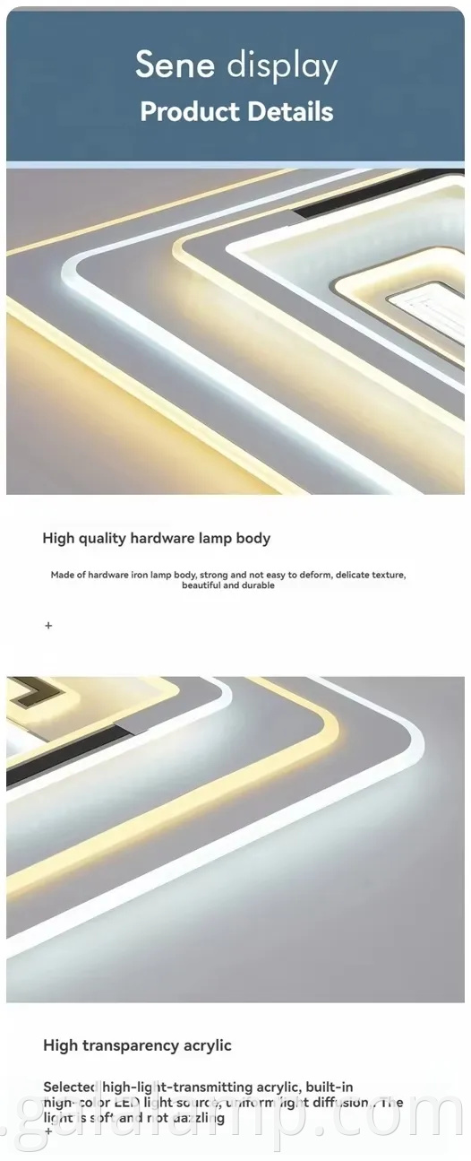 Luz de teto de cristal elegante para iluminação doméstica de espectro completo